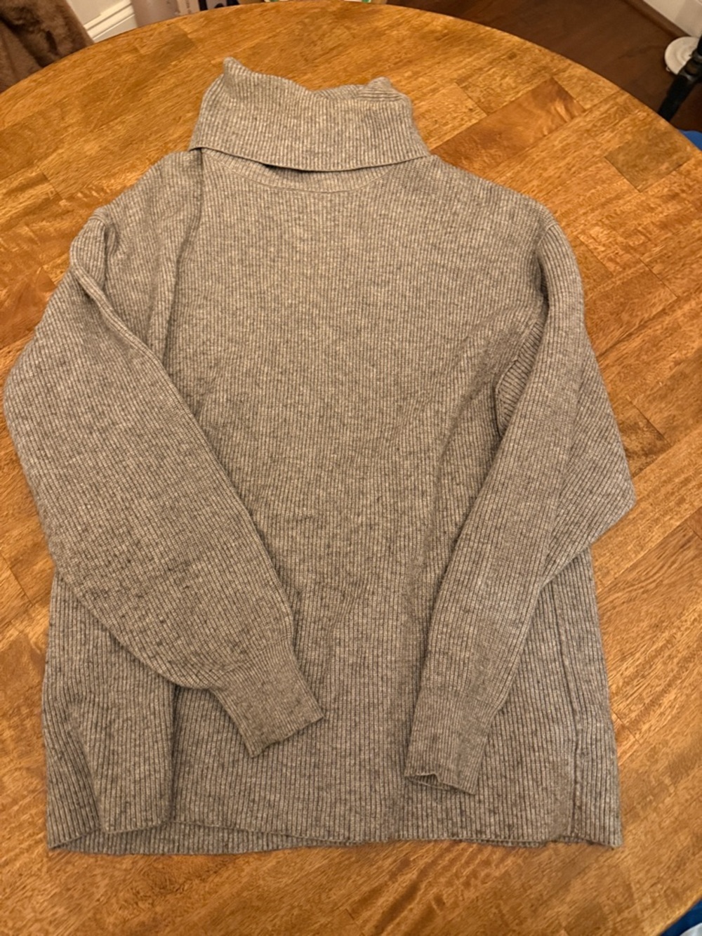 Free People Gray Ribbed Turtleneck Sweater